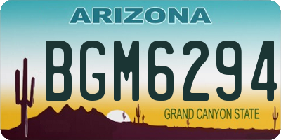 AZ license plate BGM6294