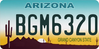 AZ license plate BGM6320