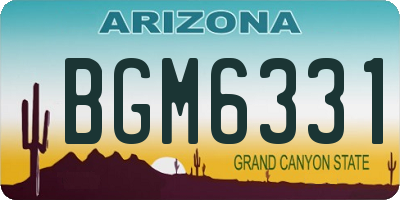 AZ license plate BGM6331