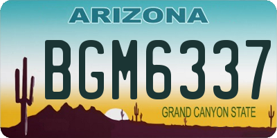 AZ license plate BGM6337