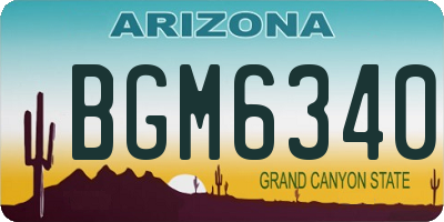 AZ license plate BGM6340