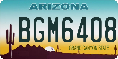 AZ license plate BGM6408