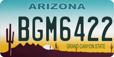 AZ license plate BGM6422