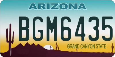 AZ license plate BGM6435
