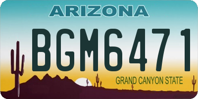 AZ license plate BGM6471
