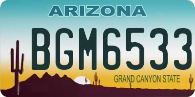 AZ license plate BGM6533