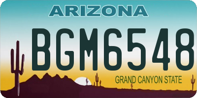 AZ license plate BGM6548