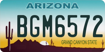 AZ license plate BGM6572