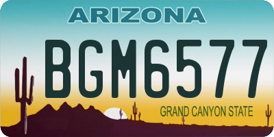 AZ license plate BGM6577