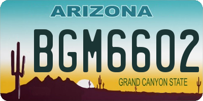 AZ license plate BGM6602