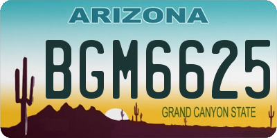 AZ license plate BGM6625