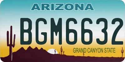 AZ license plate BGM6632