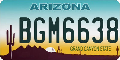 AZ license plate BGM6638