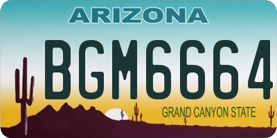 AZ license plate BGM6664