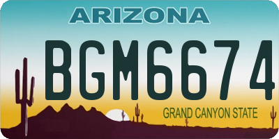 AZ license plate BGM6674