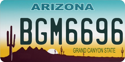 AZ license plate BGM6696