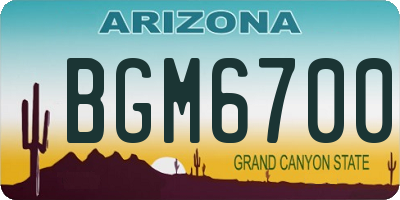 AZ license plate BGM6700