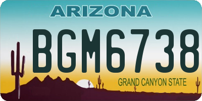 AZ license plate BGM6738