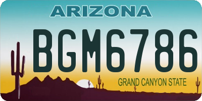 AZ license plate BGM6786
