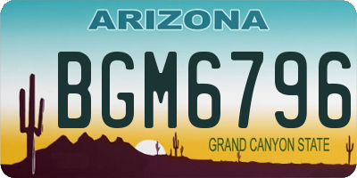 AZ license plate BGM6796