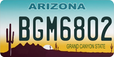 AZ license plate BGM6802