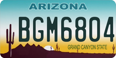 AZ license plate BGM6804