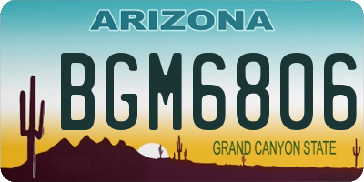 AZ license plate BGM6806