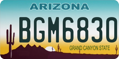 AZ license plate BGM6830