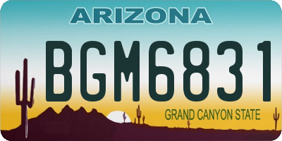 AZ license plate BGM6831