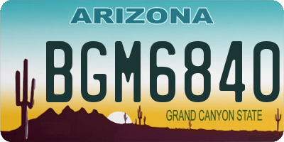 AZ license plate BGM6840