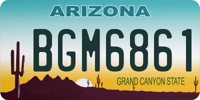 AZ license plate BGM6861