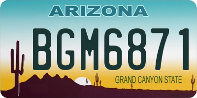 AZ license plate BGM6871