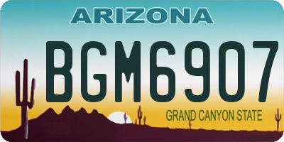 AZ license plate BGM6907