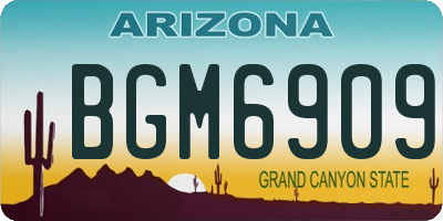 AZ license plate BGM6909