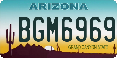 AZ license plate BGM6969