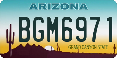 AZ license plate BGM6971