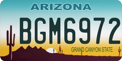 AZ license plate BGM6972