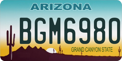 AZ license plate BGM6980