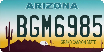 AZ license plate BGM6985