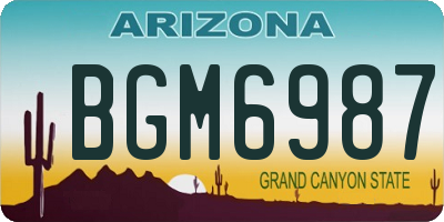 AZ license plate BGM6987