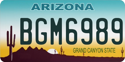 AZ license plate BGM6989
