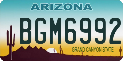 AZ license plate BGM6992