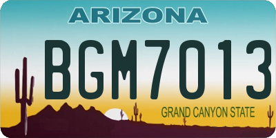 AZ license plate BGM7013