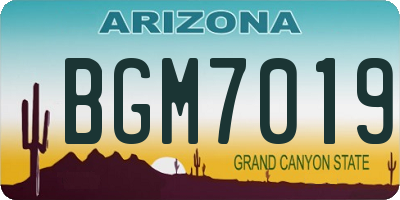 AZ license plate BGM7019