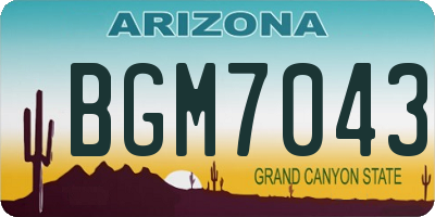 AZ license plate BGM7043