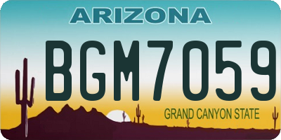 AZ license plate BGM7059