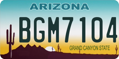 AZ license plate BGM7104