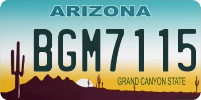 AZ license plate BGM7115