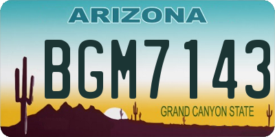 AZ license plate BGM7143