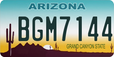 AZ license plate BGM7144